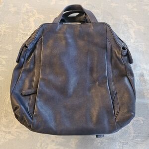 Levenger Blue Leather ALEXA  RFID Organizer Backpack